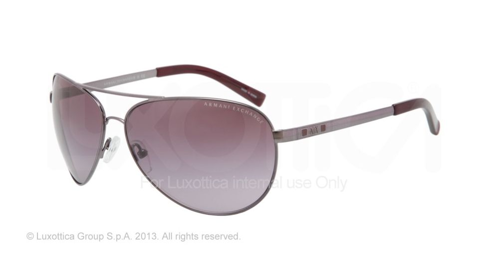 Armani Exchange AX2006 Single Vision Prescription Sunglasses AX2006-60048H-63 - Lens Diameter 63 mm, Frame Color Gunmetal/burgundy