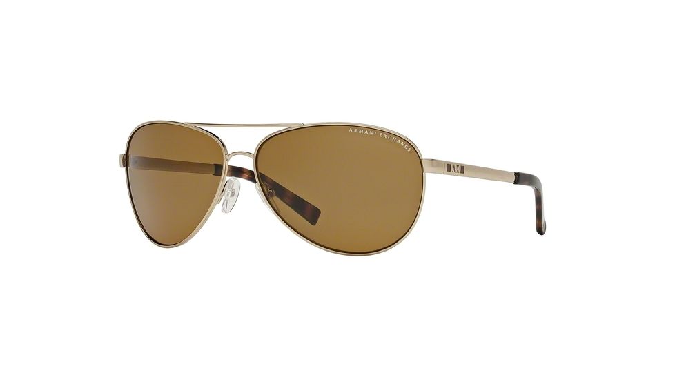 Armani Exchange AX2006 Single Vision Prescription Sunglasses AX2006-601183-63 - Lens Diameter 63 mm, Frame Color Light Gold/tortoise