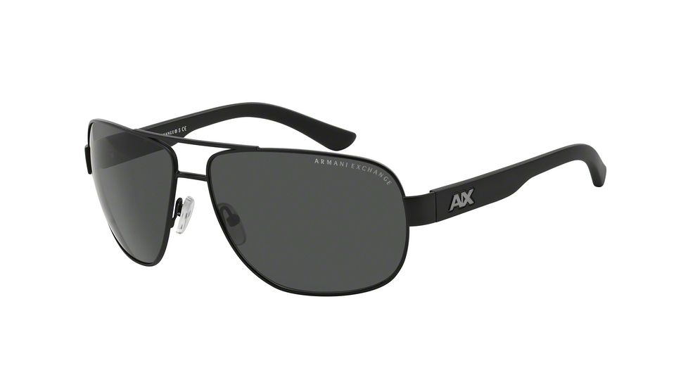 Armani Exchange AX2012S Single Vision Prescription Sunglasses AX2012S-606387-62 - Lens Diameter 62 mm, Frame Color Satin Black/Black