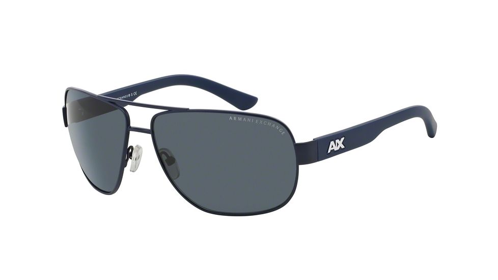 Armani Exchange AX2012S Single Vision Prescription Sunglasses AX2012S-606487-62 - Lens Diameter 62 mm, Frame Color Satin Blue Depth/Dark Maritime