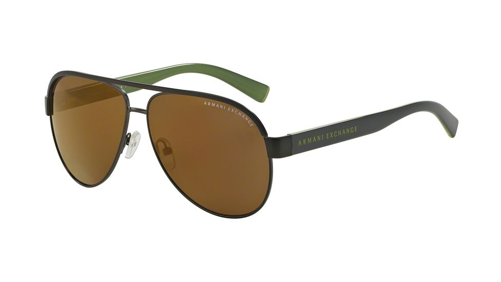 Armani Exchange AX2013 Progressive Prescription Sunglasses AX2013-607273-60 - Lens Diameter 60 mm, Frame Color Sat Gnmet/dk Grey Gr App Trans