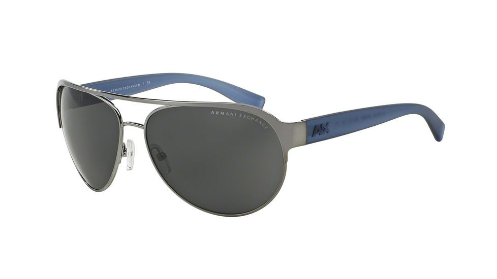 Armani Exchange AX2015S Single Vision Prescription Sunglasses AX2015S-607887-62 - Lens Diameter 62 mm, Frame Color Gunmetal