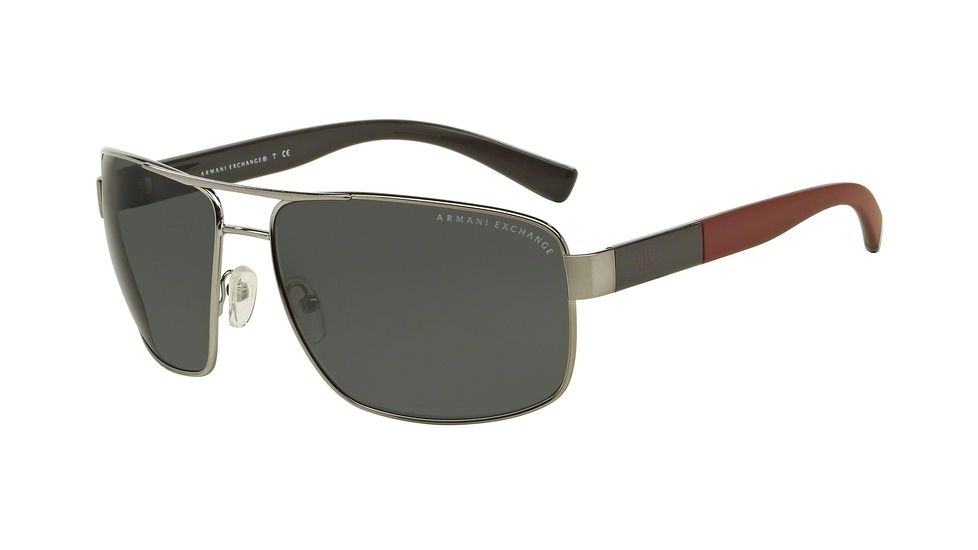 Armani Exchange AX2016S Progressive Prescription Sunglasses AX2016S-608287-64 - Lens Diameter 64 mm, Frame Color Gunmetal