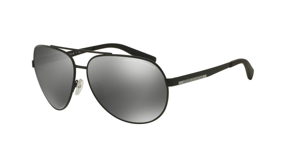 Armani Exchange AX2017S Single Vision Prescription Sunglasses AX2017S-60636G-64 - Lens Diameter 64 mm, Frame Color Matte Black