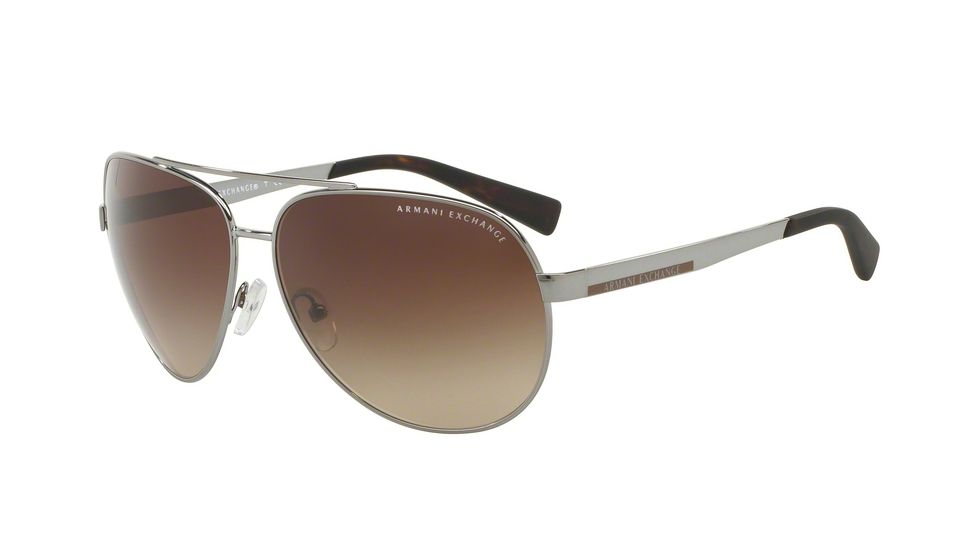 Armani Exchange AX2017S Single Vision Prescription Sunglasses AX2017S-608513-64 - Lens Diameter 64 mm, Frame Color Gunmetal