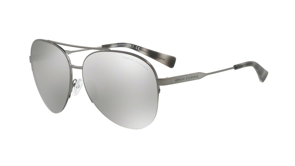 Armani Exchange AX2020S Single Vision Prescription Sunglasses AX2020S-60886G-60 - Lens Diameter 60 mm, Frame Color Matte Gunmetal