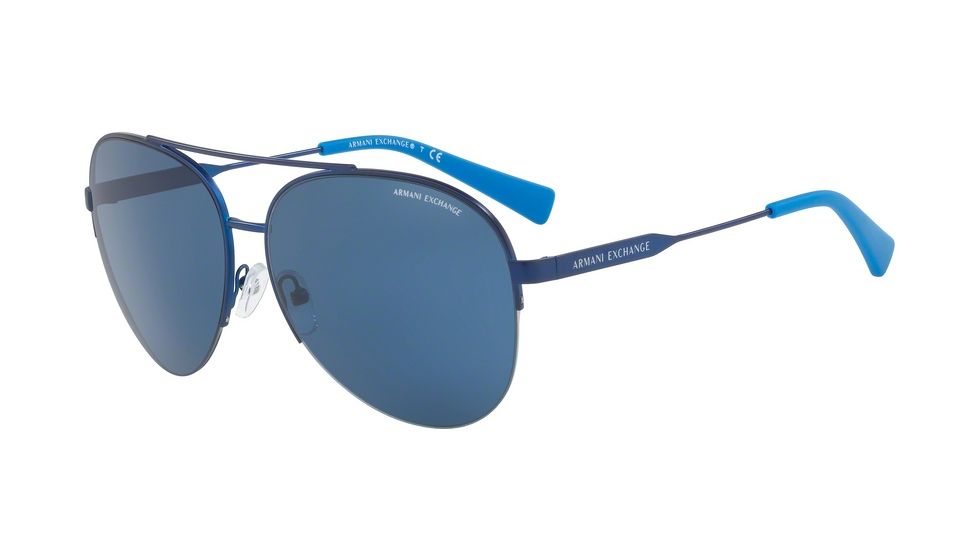 Armani Exchange AX2020S Single Vision Prescription Sunglasses AX2020S-609580-60 - Lens Diameter 60 mm, Frame Color Matte Blue