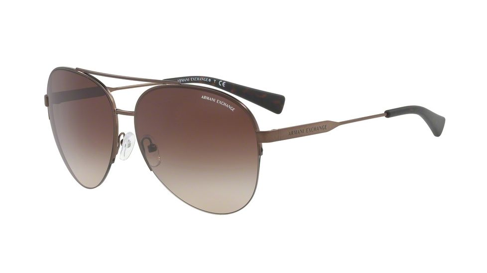 Armani Exchange AX2020S Single Vision Prescription Sunglasses AX2020S-609613-60 - Lens Diameter 60 mm, Frame Color Matte Bronze
