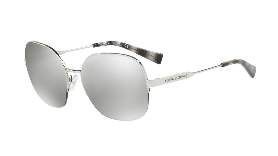 Armani Exchange AX2021S Single Vision Prescription Sunglasses AX2021S-60436G-58 - Lens Diameter 58 mm, Frame Color Silver
