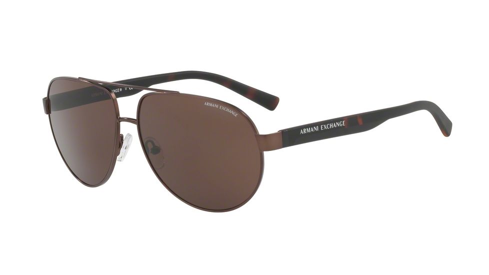 Armani Exchange AX2022S Progressive Prescription Sunglasses AX2022S-609873-60 - Lens Diameter 60 mm, Frame Color Matte Brown