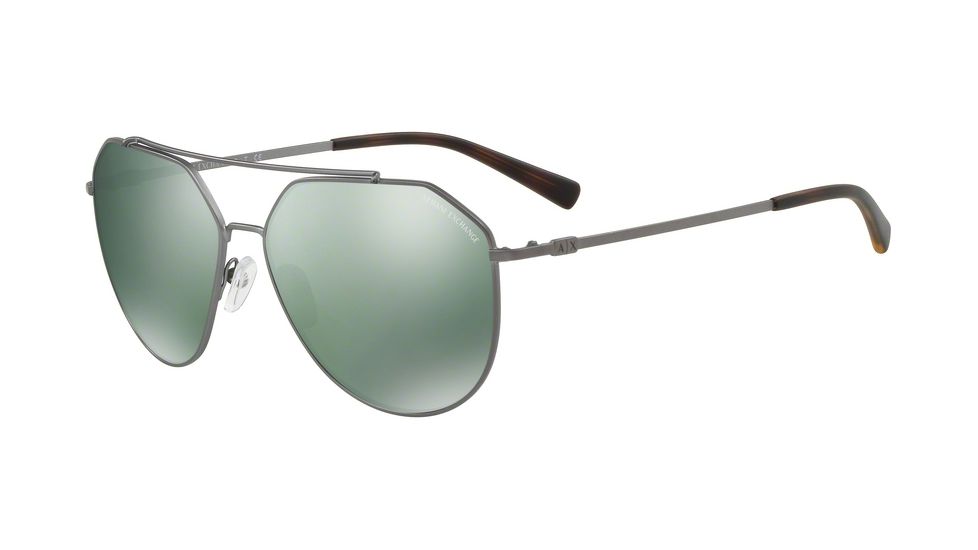 Armani Exchange AX2023S Progressive Prescription Sunglasses AX2023S-60886R-59 - Lens Diameter 59 mm, Frame Color Matte Gunmetal