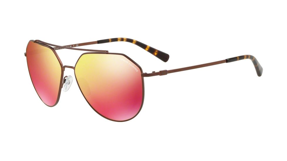 Armani Exchange AX2023S Progressive Prescription Sunglasses AX2023S-61066Q-59 - Lens Diameter 59 mm, Frame Color Matte Bronze