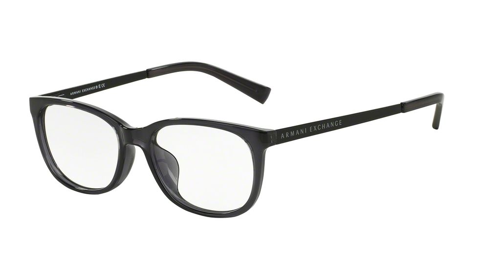 Armani Exchange AX3005F Bifocal Prescription Eyeglasses, 53mm, Black Transparent, AX3005F-8005-53-BI