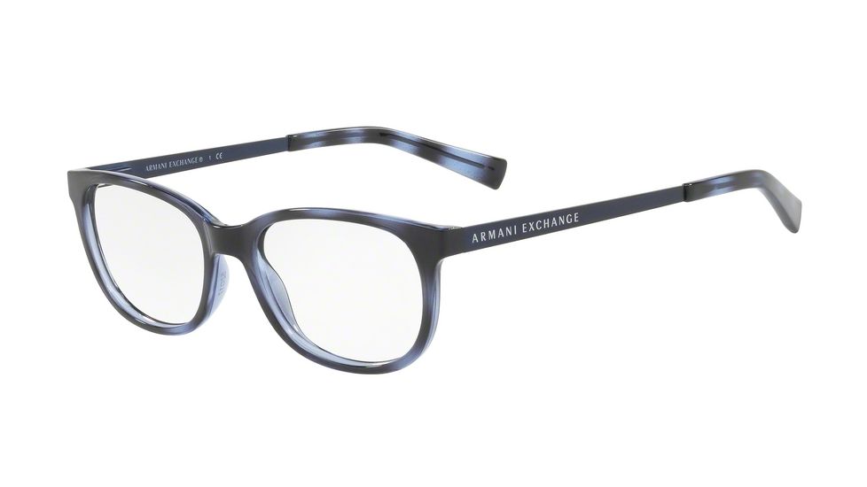 Armani Exchange AX3005F Bifocal Prescription Eyeglasses 8206-53 - Havana Blue Twilight Frame