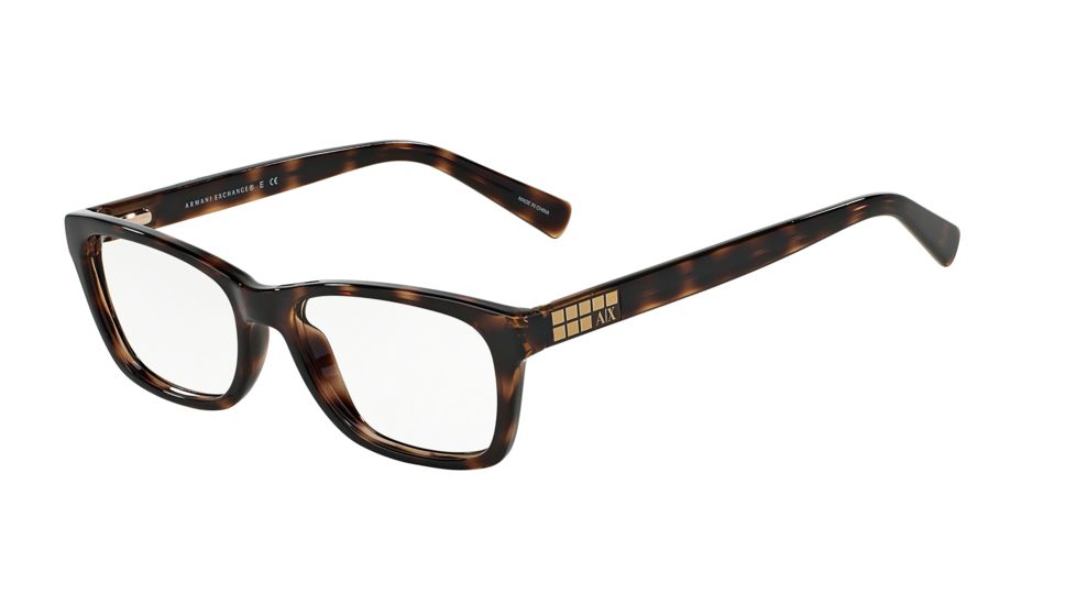 Armani Exchange AX3006 Single Vision Prescription Eyeglasses 8037-52 - Tortoise Frame