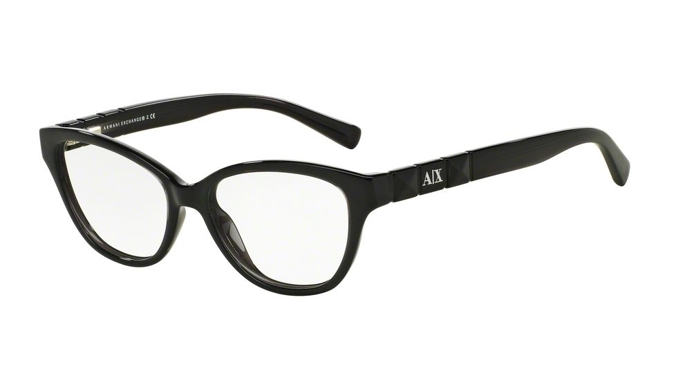Armani Exchange AX3013 Progressive Prescription Eyeglasses 8005-52 - Black Transparent Frame