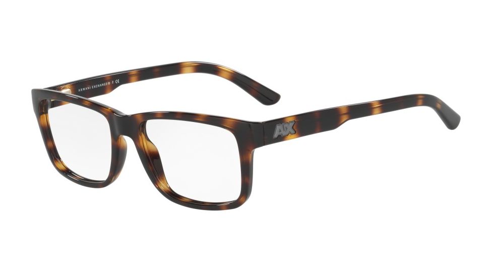 Armani Exchange AX3016F Single Vision Prescription Eyeglasses 8037-55 - Tortoise Frame