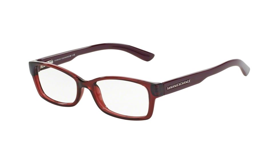 Armani Exchange AX3017 Progressive Prescription Eyeglasses 8118-52 - Burgundy Transparent/Burgundy Frame