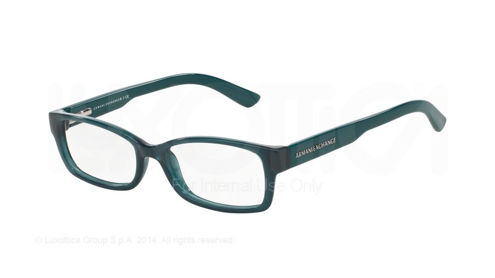 Armani Exchange AX3017 Progressive Prescription Eyeglasses 8120-52 - Ocean Teal Transp/Ocean Teal Frame