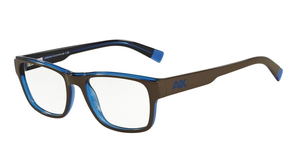Armani Exchange AX3018 Bifocal Prescription Eyeglasses 8144-53 - Brown/blue Trans Frame