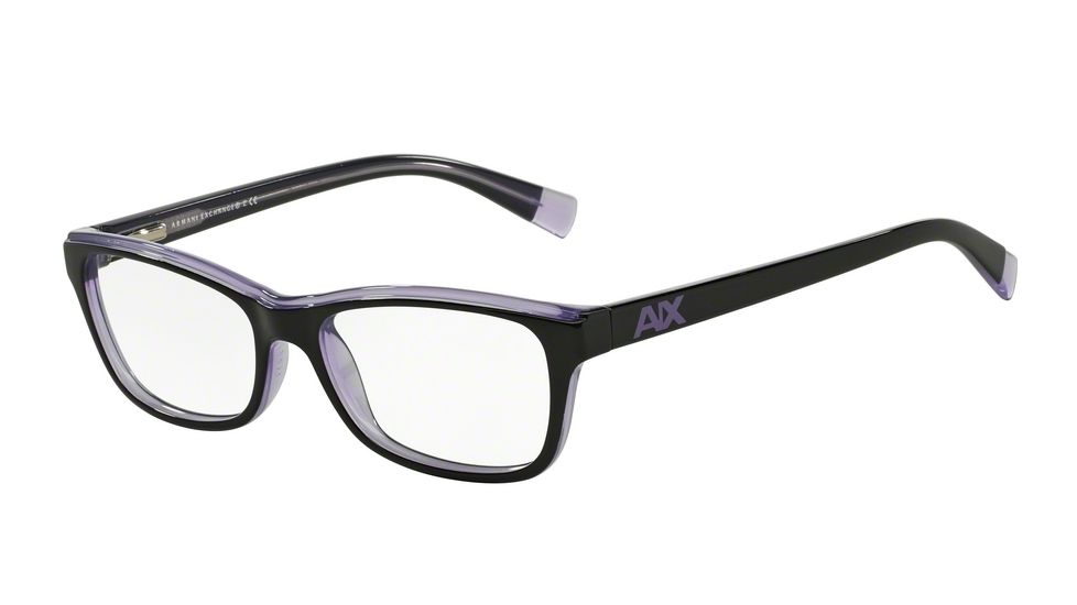 Armani Exchange AX3019 Bifocal Prescription Eyeglasses 8145-52 - Black /violet Trans Frame