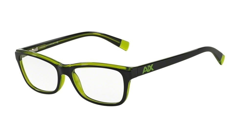 Armani Exchange AX3019 Bifocal Prescription Eyeglasses 8154-52 - Dk Purple/green Transparent Frame
