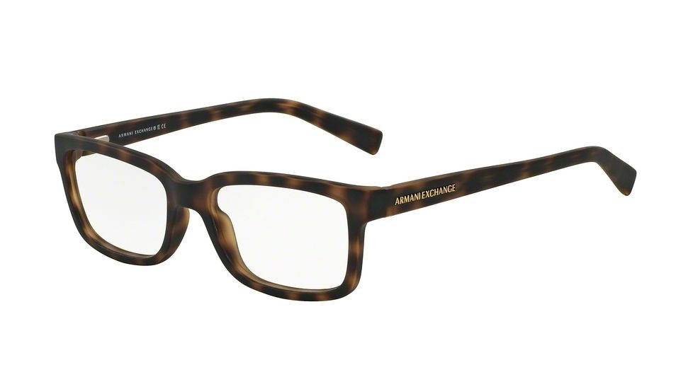 Armani Exchange AX3022 Progressive Prescription Eyeglasses 8029-54 - Matte Tortoise Frame