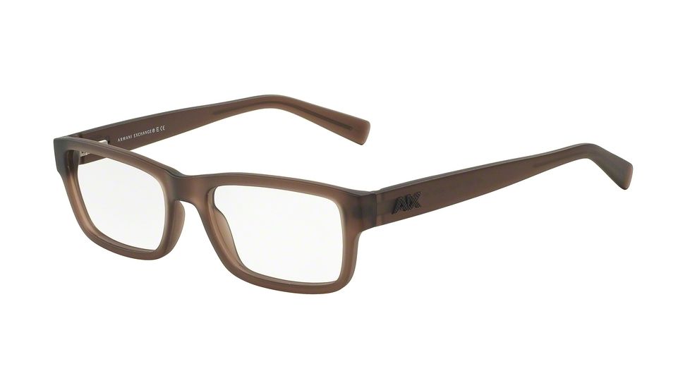 Armani Exchange AX3023 Single Vision Prescription Eyeglasses 8166-53 - Matte Terrain Trasparente Frame