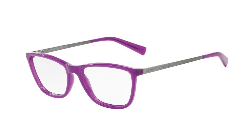 Armani Exchange AX3028F Progressive Prescription Eyeglasses 8171-53 - Purple Magic Milky Frame