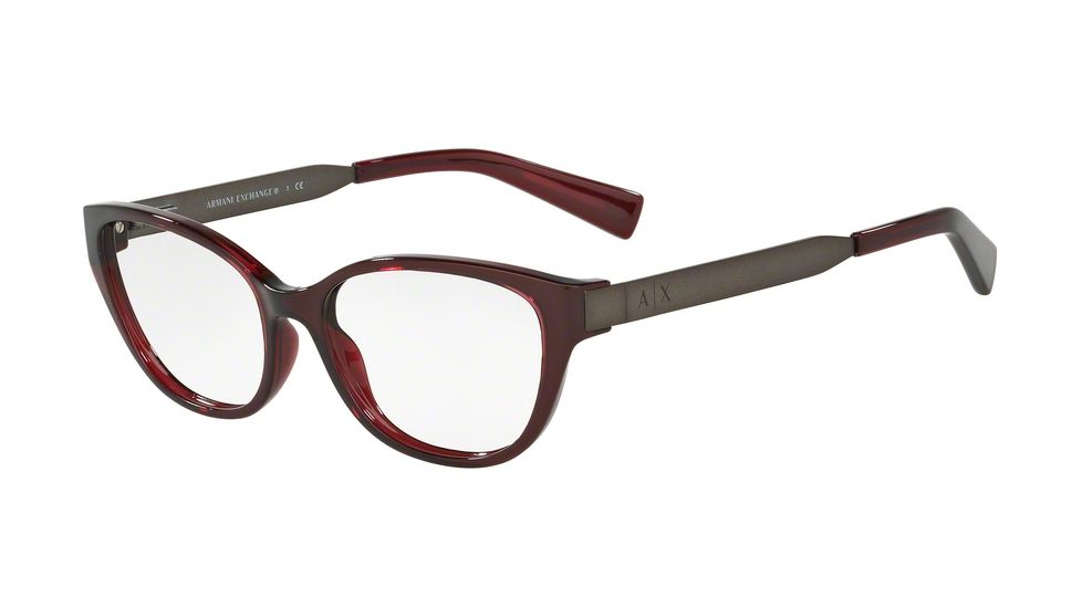 Armani Exchange AX3033F Single Vision Prescription Eyeglasses 8003-54 - Opal Burgundy Frame