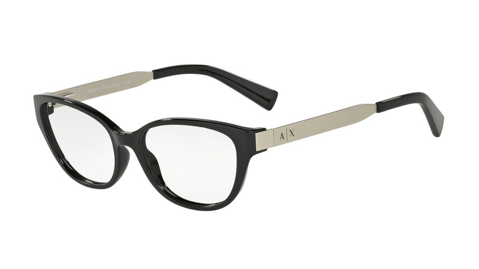Armani Exchange AX3033F Single Vision Prescription Eyeglasses 8158-54 - Black Frame