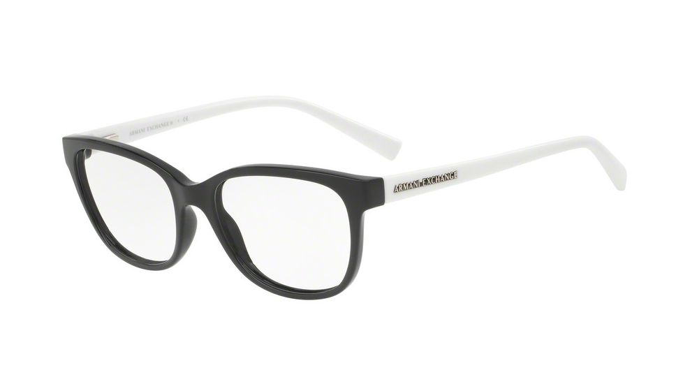 Armani Exchange AX3037 Single Vision Prescription Eyeglasses 8204-53 - Black Frame