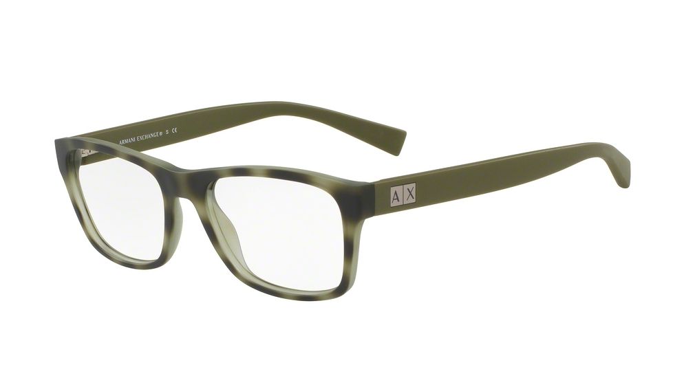 Armani Exchange AX3039 Progressive Prescription Eyeglasses 8202-54 - Matte Havana Castor Grey Frame
