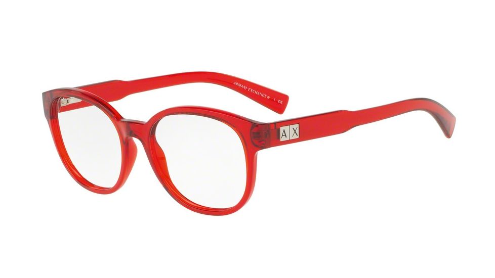 Armani Exchange AX3040F Single Vision Prescription Eyeglasses 8209-53 - Matte Transparent Watermelon Frame