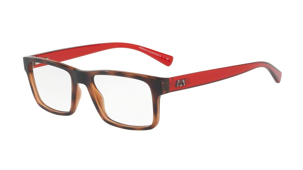 Armani Exchange AX3042 Progressive Prescription Eyeglasses 8215-54 - Tr Champagne/top Mt Havana Frame