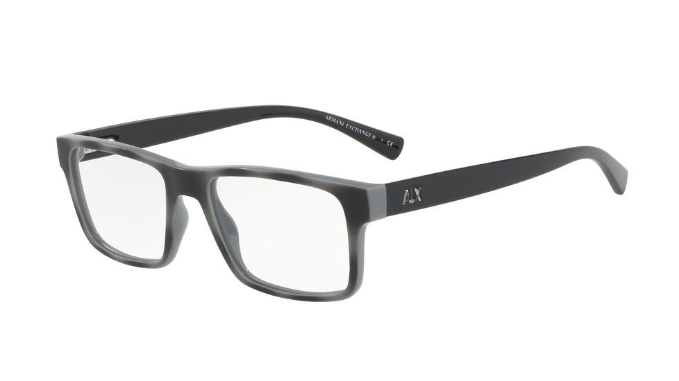 Armani Exchange AX3042 Progressive Prescription Eyeglasses 8220-54 - Grey/top Mt Grey Havana Frame