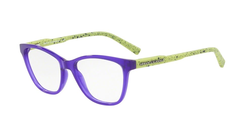 Armani Exchange AX3044 Progressive Prescription Eyeglasses 8222-53 - Opal Violet Frame