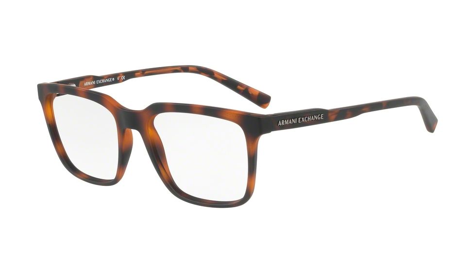 Armani Exchange AX3045 Single Vision Prescription Eyeglasses 8029-55 - Matte Havana Frame