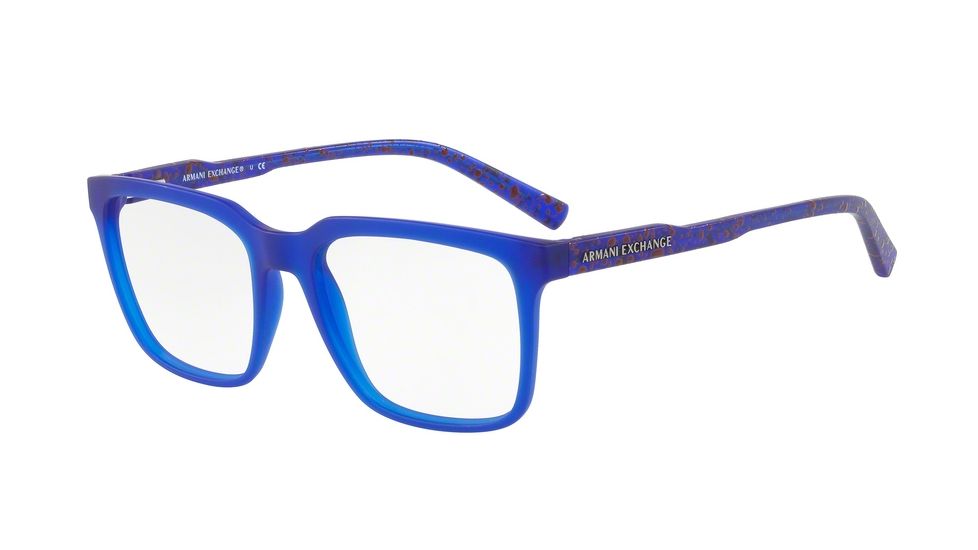 Armani Exchange AX3045 Single Vision Prescription Eyeglasses 8183-55 - Matte Navy Blue Frame