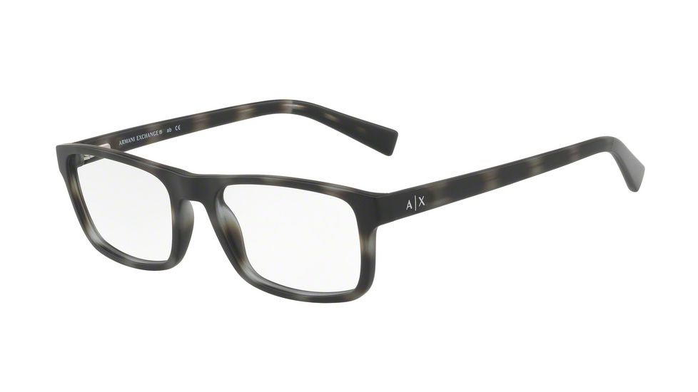 Armani Exchange AX3046 Progressive Prescription Eyeglasses 8229-54 - Matte Grey Havana Frame