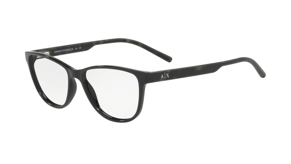 Armani Exchange AX3047 Single Vision Prescription Eyeglasses 8158-53 - Black Frame