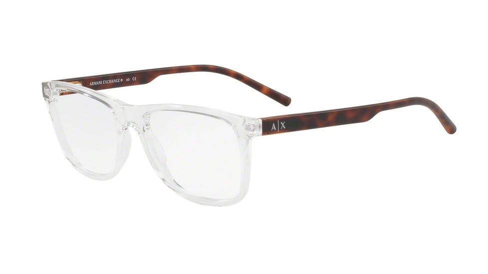 Armani Exchange AX3048F Bifocal Prescription Eyeglasses 8235-56 - Transparent Crystal Frame