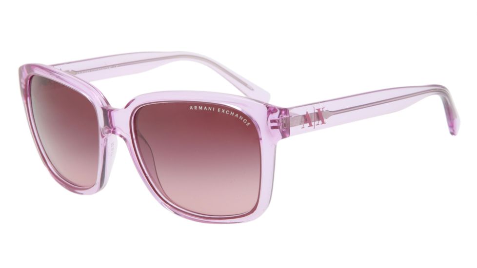 Armani Exchange AX4002 Single Vision Prescription Sunglasses AX4002-80338H-56 - Lens Diameter 56 mm, Frame Color Pastel Orchid Transparent