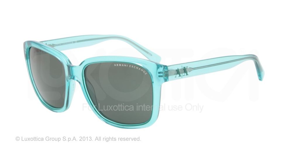 Armani Exchange AX4002 Single Vision Prescription Sunglasses AX4002-801071-56 - Lens Diameter 56 mm, Frame Color Bright Spearmint Transparent