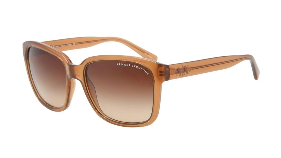 Armani Exchange AX4002 Single Vision Prescription Sunglasses AX4002-801313-56 - Lens Diameter 56 mm, Frame Color Champagne Transparent