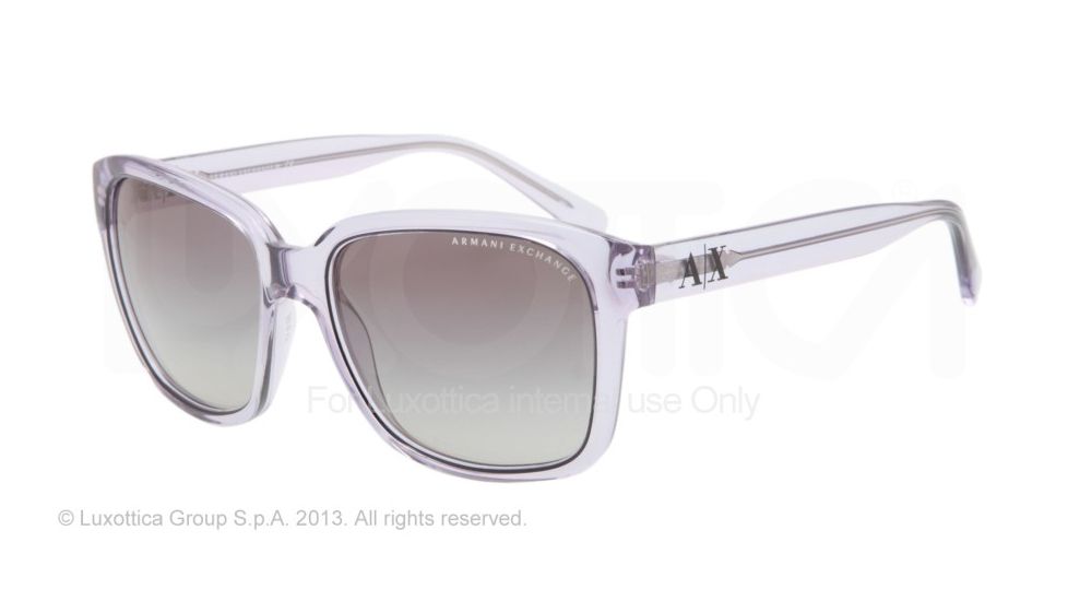 Armani Exchange AX4002 Single Vision Prescription Sunglasses AX4002-803111-56 - Lens Diameter 56 mm, Frame Color Mirage Grey Transparent