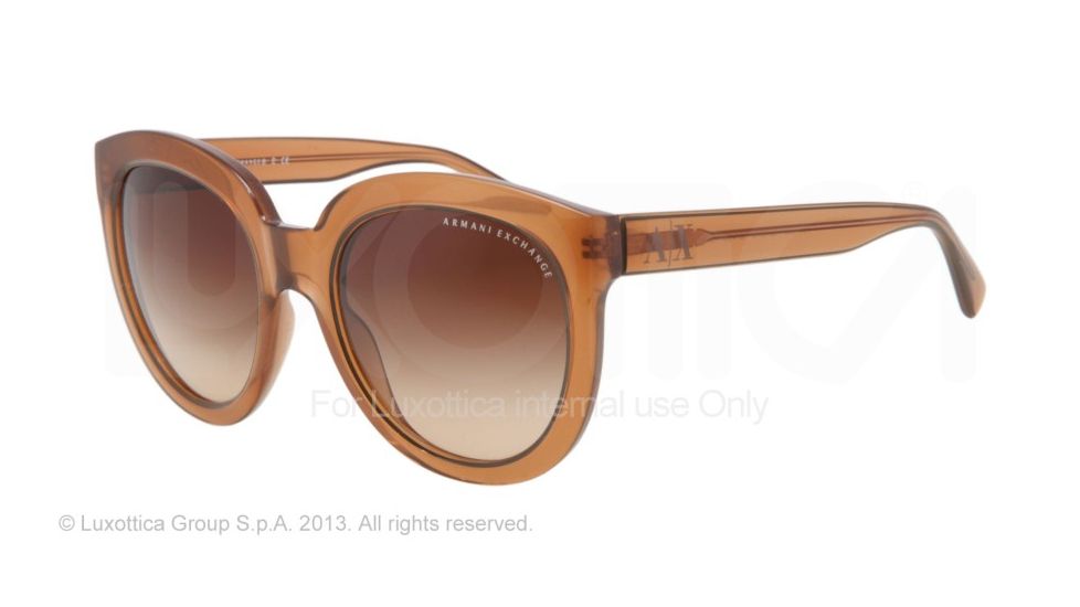 Armani Exchange AX4003 Single Vision Prescription Sunglasses AX4003-801313-53 - Lens Diameter 53 mm, Frame Color Champagne Transparent