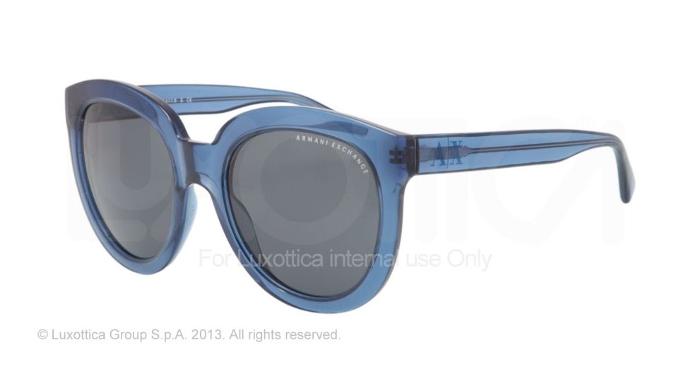 Armani Exchange AX4003 Single Vision Prescription Sunglasses AX4003-801987-53 - Lens Diameter 53 mm, Frame Color Maritime Transparent