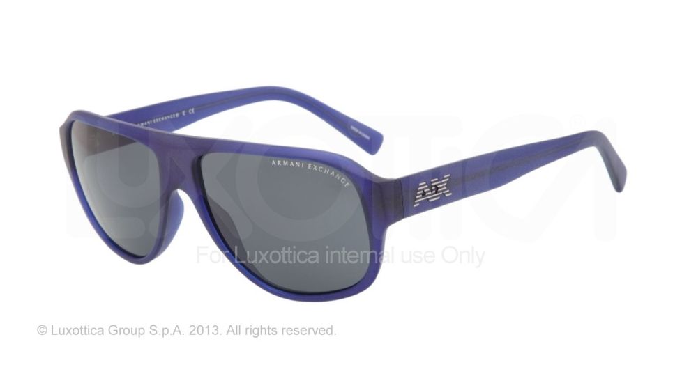 Armani Exchange AX4005 Progressive Prescription Sunglasses AX4005-802587-58 - Lens Diameter 58 mm, Frame Color Matte Marine Transparent