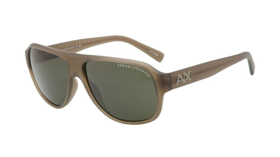 Armani Exchange AX4005 Progressive Prescription Sunglasses AX4005-802671-58 - Lens Diameter 58 mm, Frame Color Matte Olive Transparent